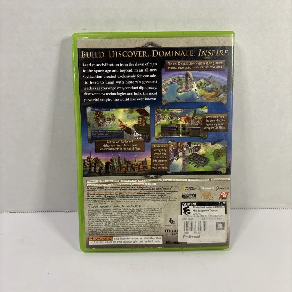 Civilization Revolution Xbox 360 – Tested, CIB Works Great